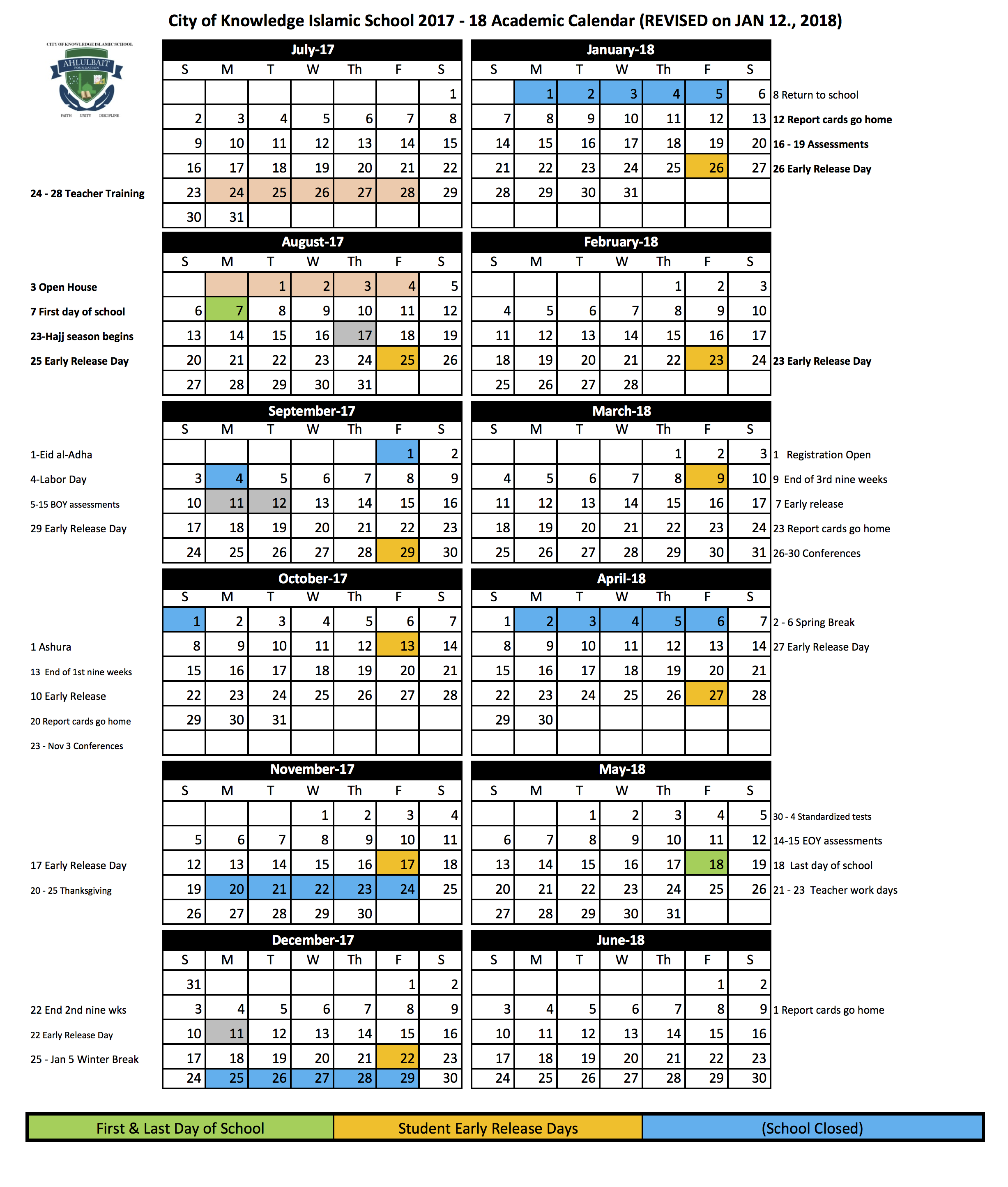 Iium Academic Calendar 2017/2018 FUNAAB Resumption Date and Revised